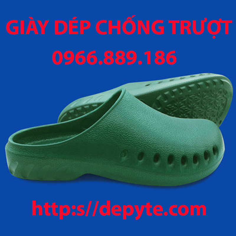 giày dép y tế bệnh viện không quai chống trơn trượt, chống thấm nước