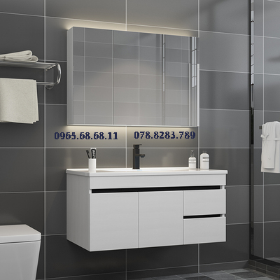 gương lavabo đẹp Nội các phòng tắm bằng gỗ nguyên hạt kết hợp hiện đại tủ gương trong phòng tắm bộ tủ gương phòng tắm