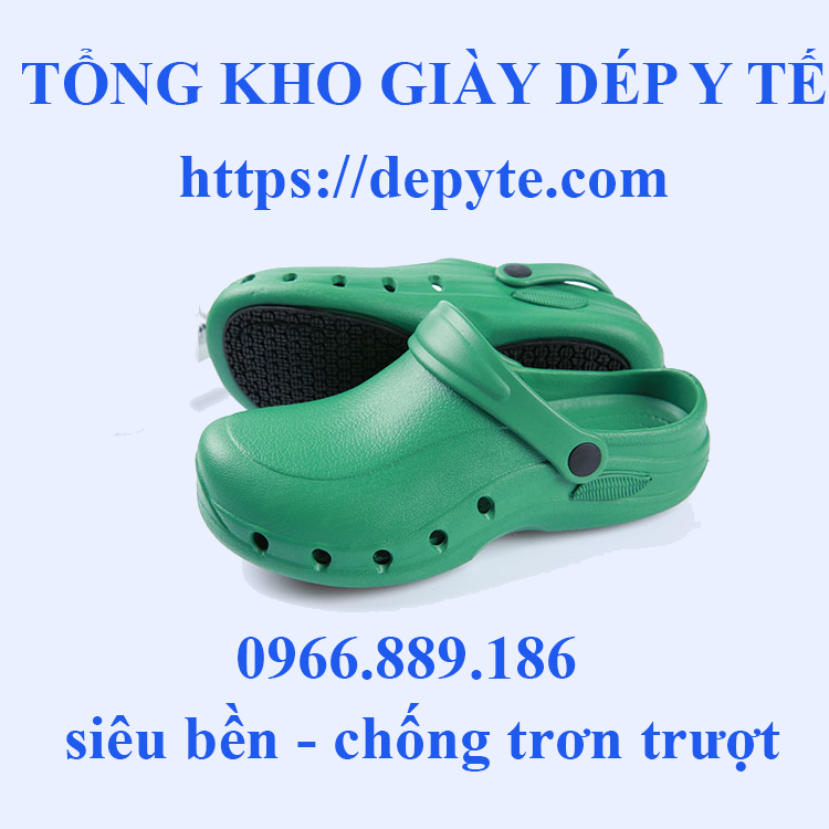 giày dép y tế không trượt, có quai ngang, có lỗ thoáng khí khử mùi tốt