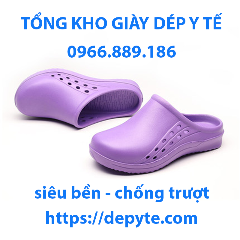 giày dép y tế bệnh viện không quai chống trơn trượt, chống thấm nước