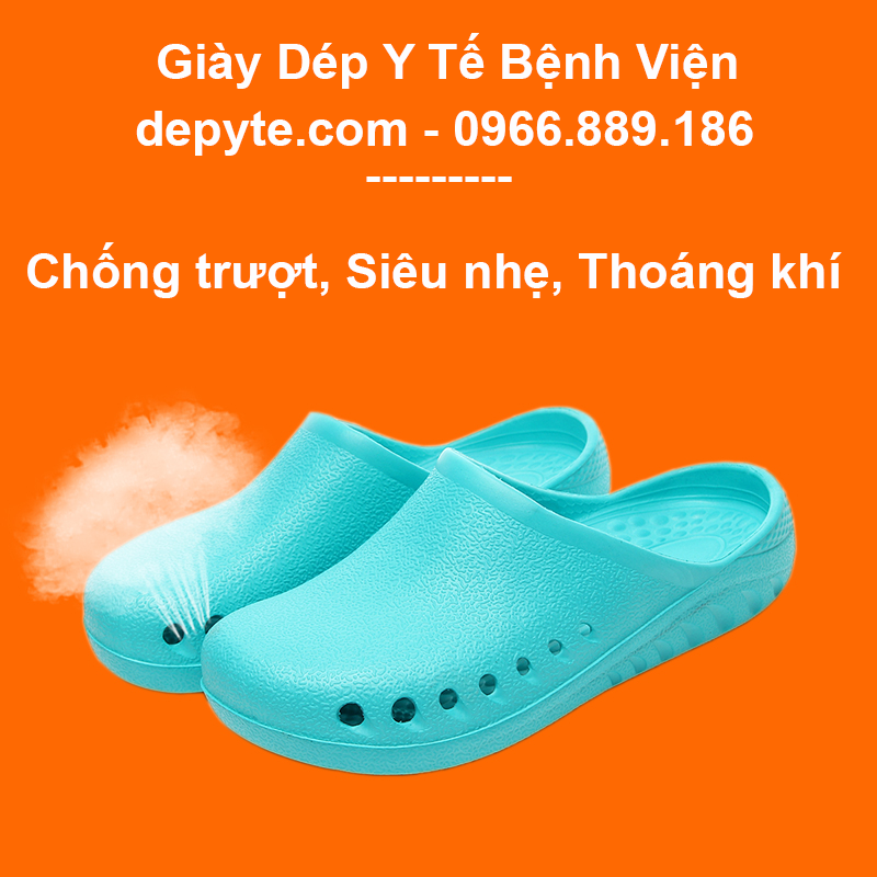 Dép y tế không quai đi trong phòng mổ, đế mềm, chống trơn trượt