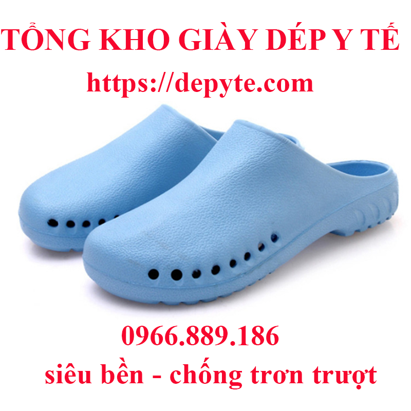 dép y tế không quai trong bệnh viện chống trơn trượt, chống thấm nước