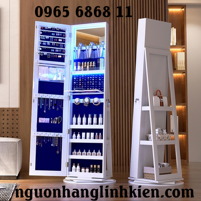 Tủ gương xoay toàn thân tủ gương tối giản hiện đại phù hợp lưu trữ đồ trang sức thay đồ tủ đựng trang sức có gương tủ gương treo tường