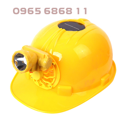 Nón bảo hộ có đèn cho công nhân công trình thợ mỏ mũ bảo hộ có quạt nlmt thoáng khí giải nhiệt mùa hè mu bao ho