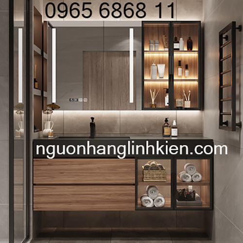 Tủ Gương Nhà Vệ Sinh Gắn Tường Chống Hơi Nước Tủ Gương Đèn Led Hiện Đại Treo Tường