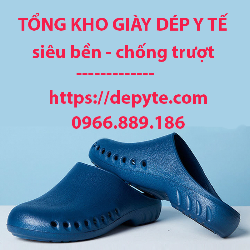 giày dép y tế bệnh viện không quai chống trơn trượt, chống thấm nước