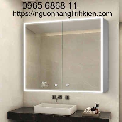 Tủ gương phòng tắm treo tường chung cư nhỏ Tủ gương thông minh treo tường toilet size nhỏ tủ gương lưu trữ nâng cao riêng biệt