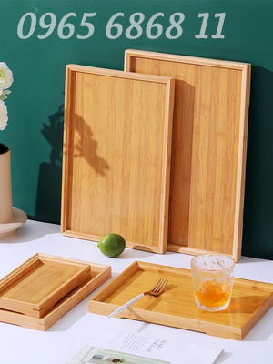 khay gỗ tam giác Khay trà gỗ tre Nhật Bản hình chữ nhật thiết kế đơn giản không họa tiết khay trà bằng gỗ tre khay gỗ cafe