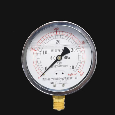 Chống sốc đồng hồ đo áp suất YTN100/25/40/6/1.6MPA dầu thủy lực đồng hồ đo áp suất nước đồng hồ đo áp suất chống sốc phong vũ biểu 2.5