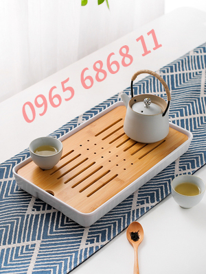 Khay trà gỗ phong cách Nhật Bản cho hộ gia đình khay trà bằng gỗ nguyên khối bộ khay trà