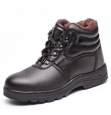 Giày bảo vệ cao hàng đầu Giày cotton mùa đông nam Ánh sáng chống mùi chống mùi Chống xuyên thấu lạnh và giải nén công việc an toàn giày