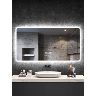 Gương phòng tắm không khung Bolun gương có đèn nền treo tường đèn led gương trang điểm phòng tắm thông minh gương chống sương mù có đèn gương