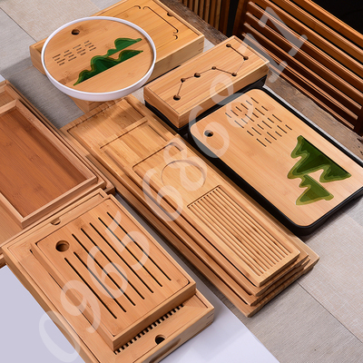 Khay trà tre melamine có hệ thống thoát nước khay trà bằng gỗ tre MFC phong cách trà đạo Nhật Bẩn