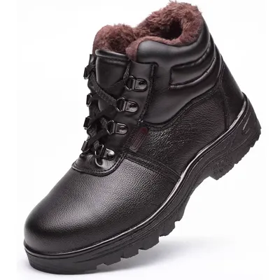 Giày bảo hiểm lao động giày cotton nam chống mite chống xỏ túi đứng đầu chống mùi làm việc cao giúp ấm cộng với nhung mùa đông lạnh