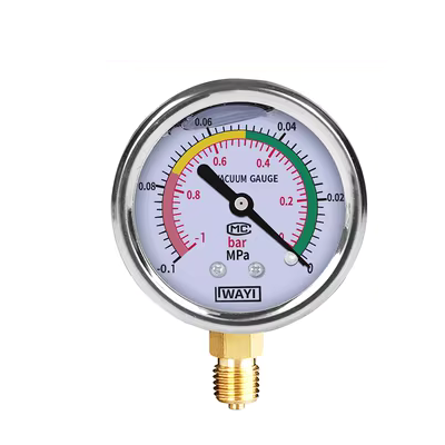 Máy đo áp suất địa chấn yn60 thủy lực áp suất dầu áp suất không khí máy đo áp suất nước 1.6 máy bơm không khí chống địa chấn áp suất thép không gỉ 25