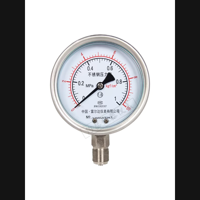 Đồng hồ đo áp suất bằng thép không gỉ Y100BF YN100BF 0-0.6/1/1.6Mpa đồng hồ đo áp suất nồi hơi chống sốc
