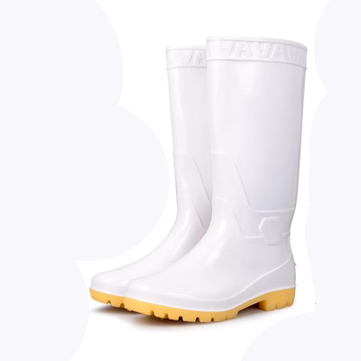 Rain Boots Food Factory Giày chống trượt băng Giày nam chống thấm nước Giày nước trắng Câu cá Summer Acid and Alkali Giày cao su bảo vệ ống cao su