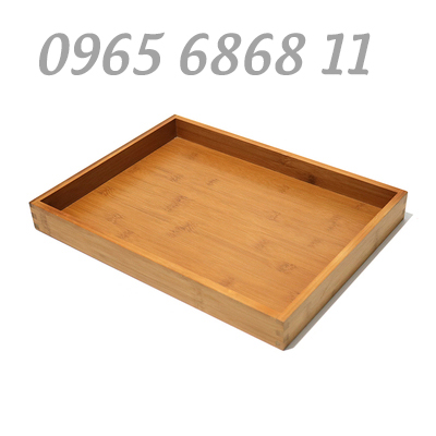 Khay trà bằng gỗ hình chữ nhật chắc chắn khay gỗ đựng đồ ăn chất liệu gỗ thông