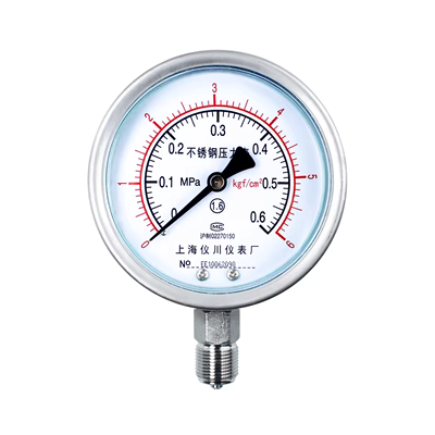 Đồng hồ đo áp suất bằng thép không gỉ Yichuan Thượng Hải chịu nhiệt độ cao và chống ăn mòn Y60BF Y100BF áp suất nước chân không áp suất dầu áp suất không khí