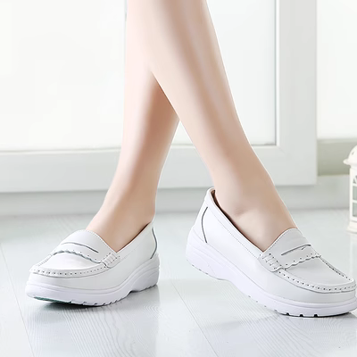 Giày y tá cao cấp- sục y tế- giày đế bằng  trắng thoải mái cho y tá chống trơn trượt - giày nữ cho bà bầu