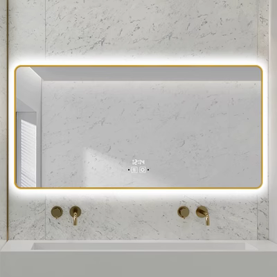 Khung đèn gương phòng tắm cao cấp gương phòng tắm đèn led thông minh gương chống sương mù chậu rửa treo tường gương phòng tắm tùy biến