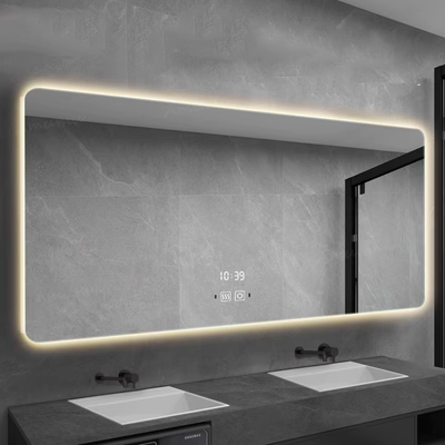 Gương phòng tắm Amumu treo tường gương thông minh đèn led gương treo tường chậu rửa mặt gương phòng tắm chống sương mù dạ quang 
